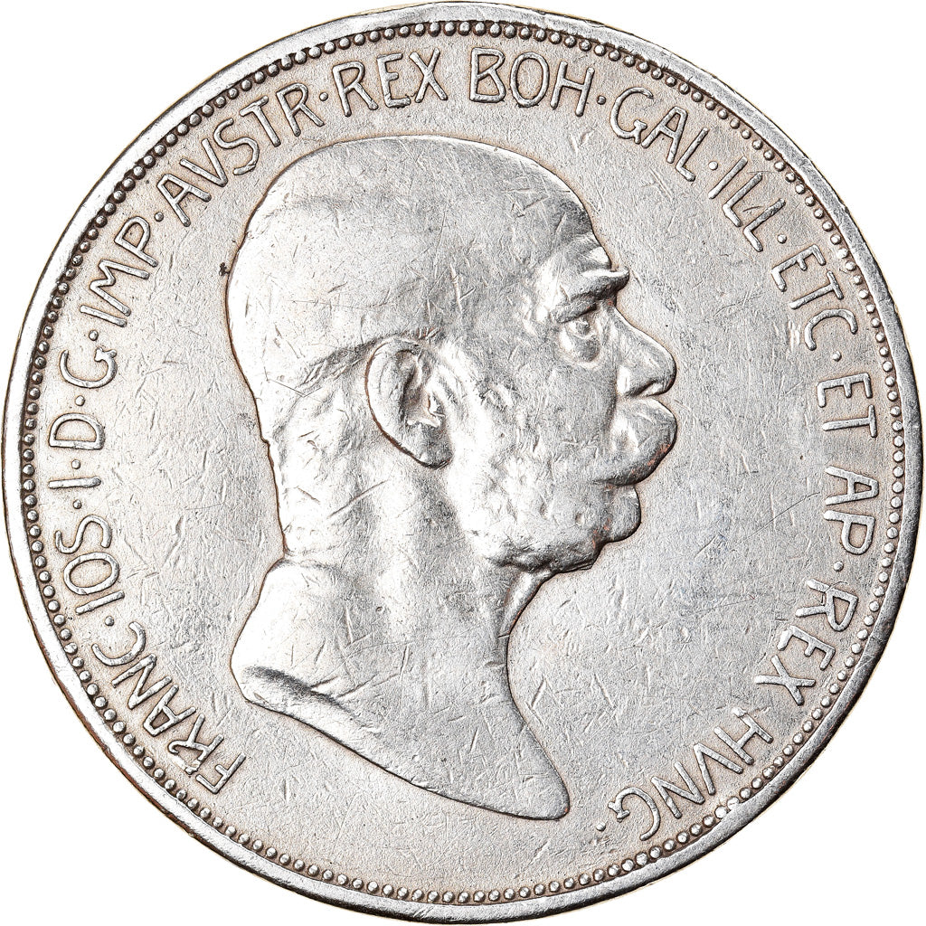 Coin, Austria, Franz Joseph I, 5 Corona, 1908, EF(40-45), Silver, KM:2809