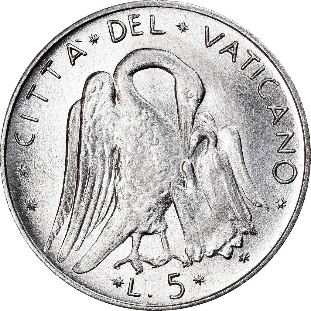 Coin, VATICAN CITY, Paul VI, 5 Lire, 1971, Roma, MS(63), Aluminum, KM:118