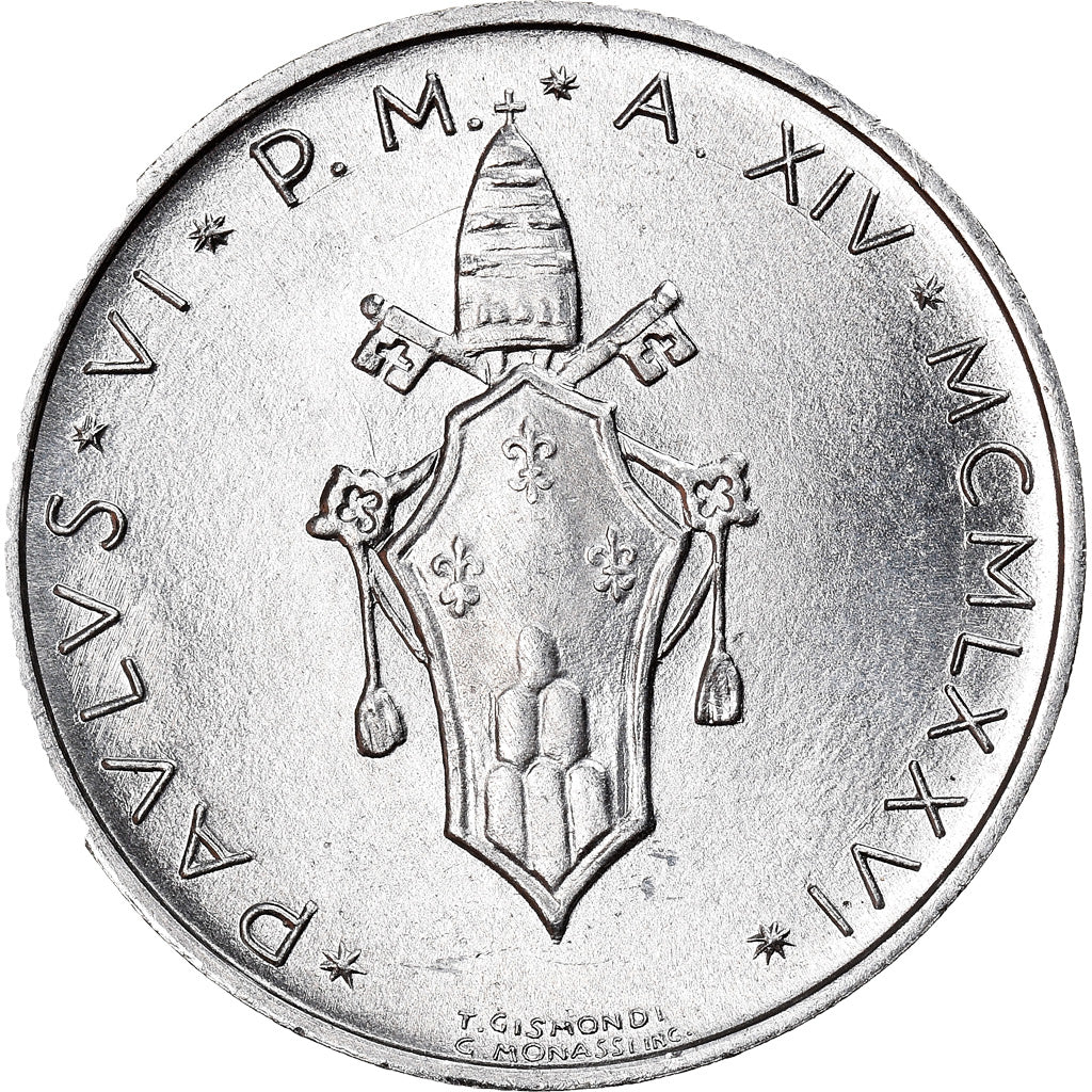 Coin, VATICAN CITY, Paul VI, 5 Lire, 1976, Roma, MS(63), Aluminum, KM:118