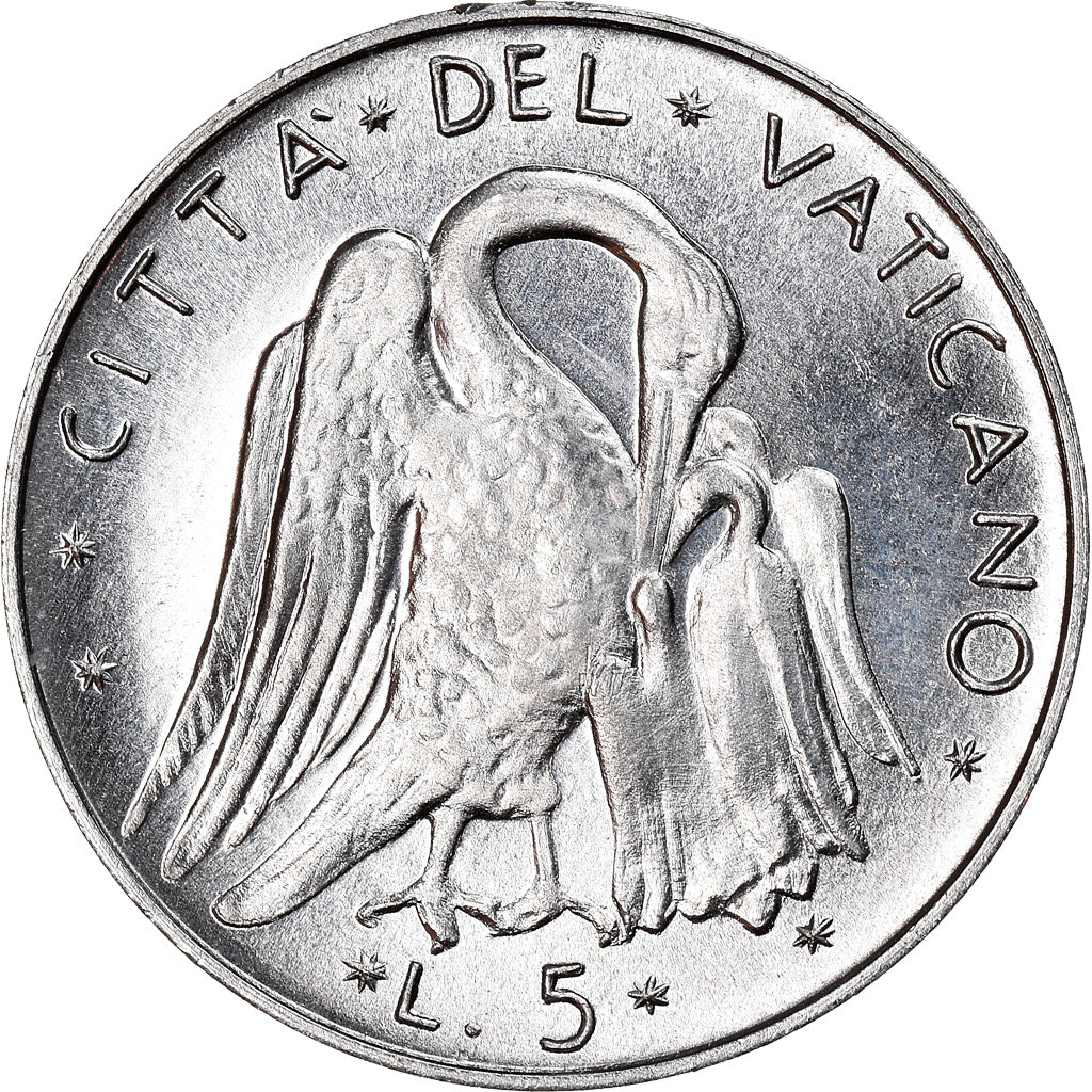Coin, VATICAN CITY, Paul VI, 5 Lire, 1976, Roma, MS(63), Aluminum, KM:118