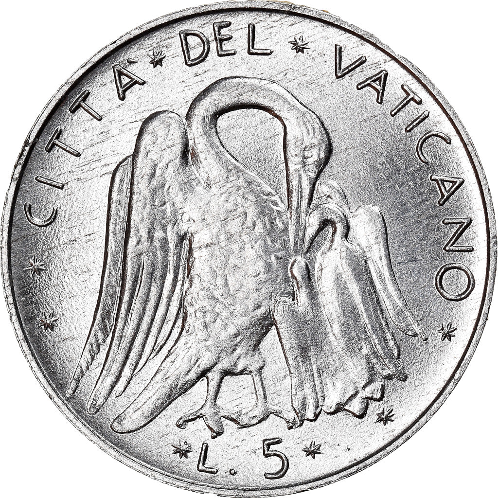 Coin, VATICAN CITY, Paul VI, 5 Lire, 1974, Roma, MS(63), Aluminum, KM:118