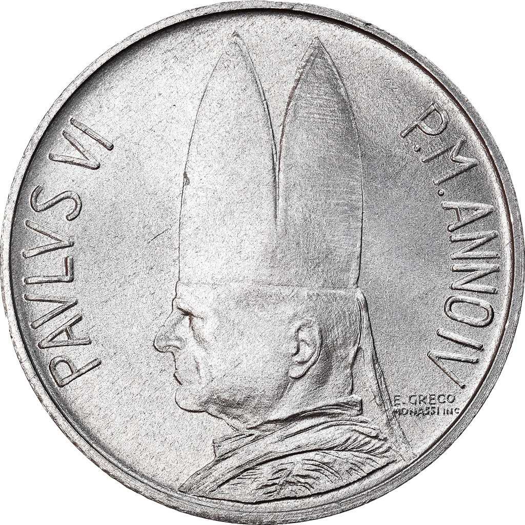 Coin, VATICAN CITY, Paul VI, 5 Lire, 1966, Roma, MS(63), Aluminum, KM:86