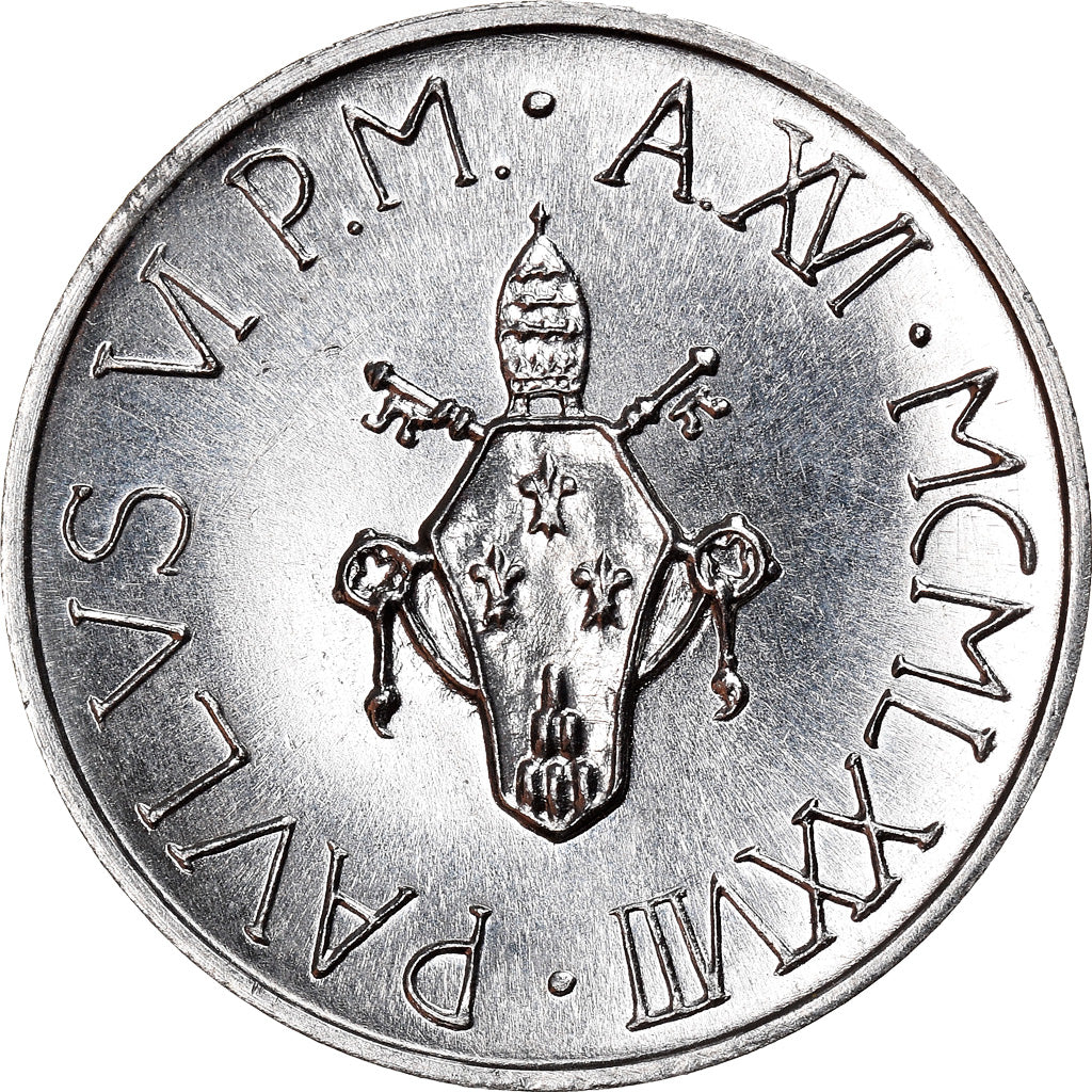 Moneta, PAŃSTWO WATYKAŃSKIE, Paul VI, 5 Lire, 1978, Roma, MS(63), Aluminium