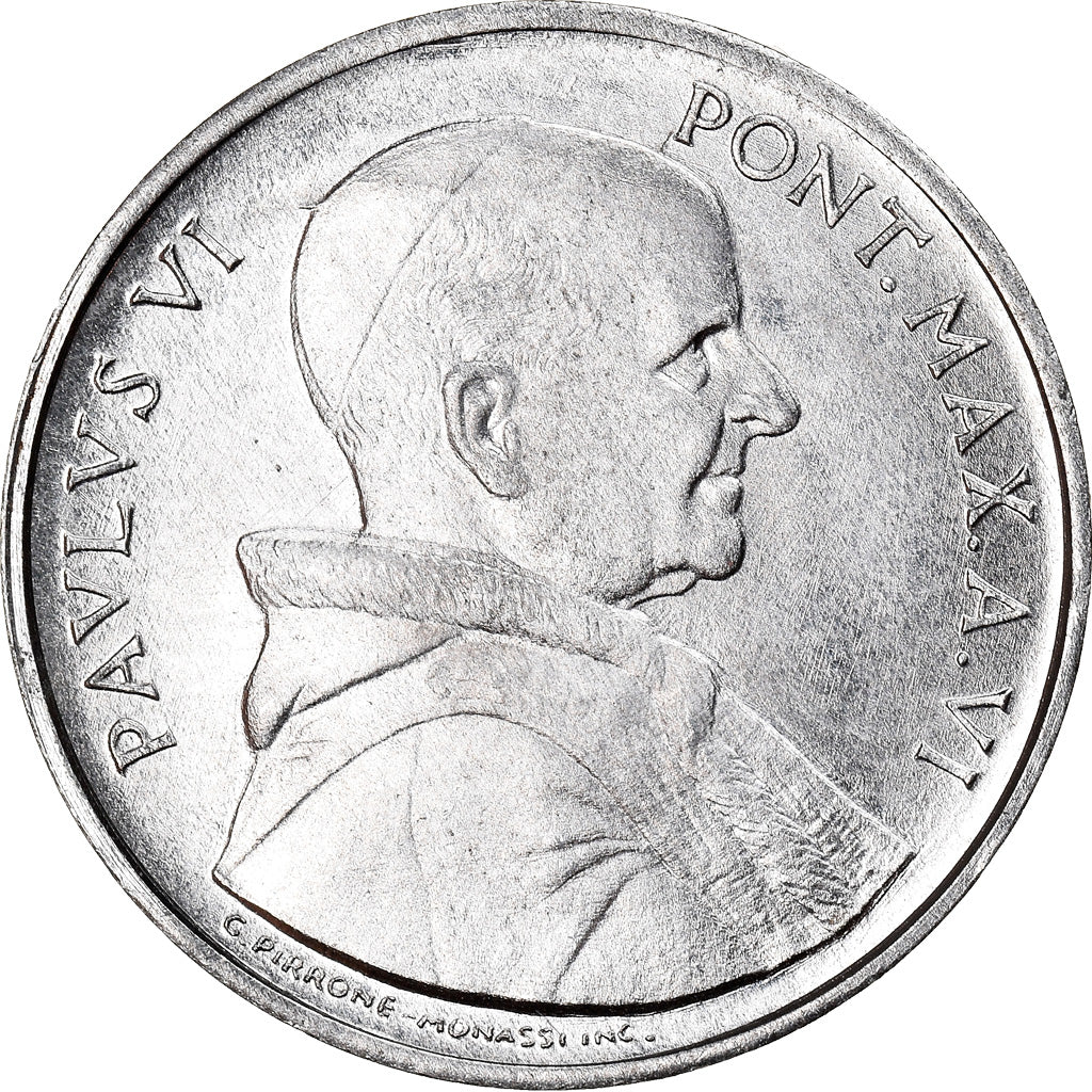 Moneda, CIUDAD DEL VATICANO, Paul VI, 5 Lire, 1968, Roma, SC, Aluminio, KM:102