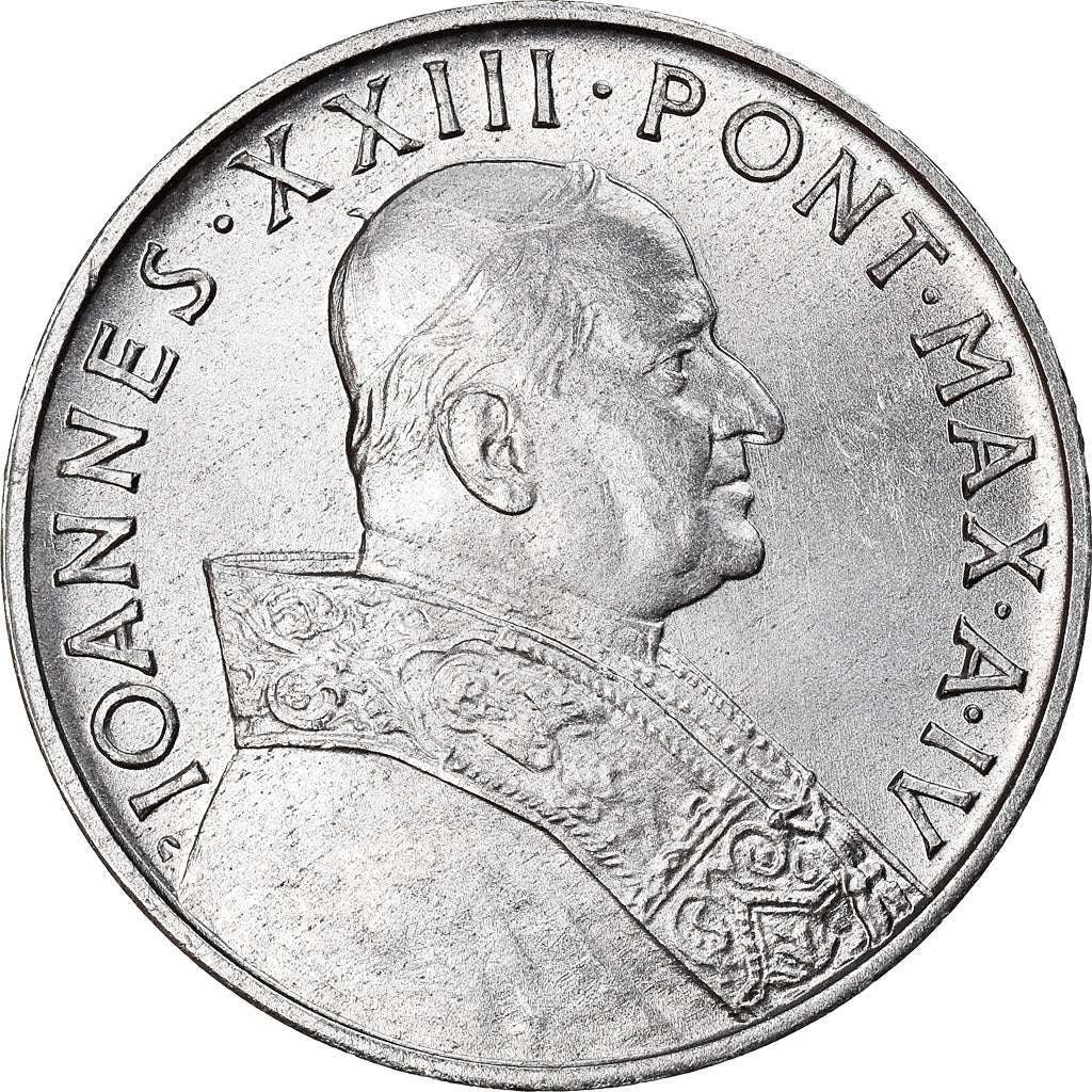 Coin, VATICAN CITY, John XXIII, 5 Lire, 1962, MS(63), Aluminum, KM:69