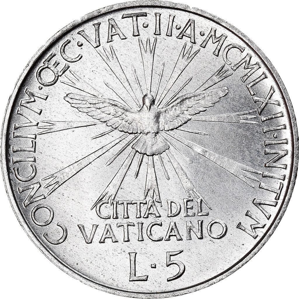 Coin, VATICAN CITY, John XXIII, 5 Lire, 1962, MS(63), Aluminum, KM:69