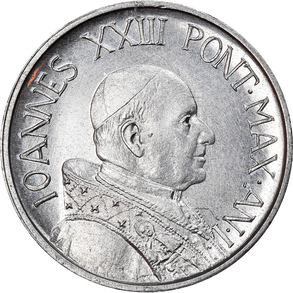 Coin, VATICAN CITY, John XXIII, 5 Lire, 1959, MS(64), Aluminum, KM:60.1