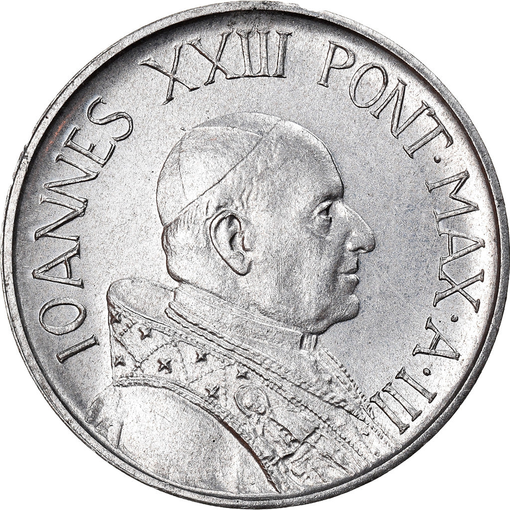 Coin, VATICAN CITY, John XXIII, 5 Lire, 1961, MS(63), Aluminum, KM:60.2