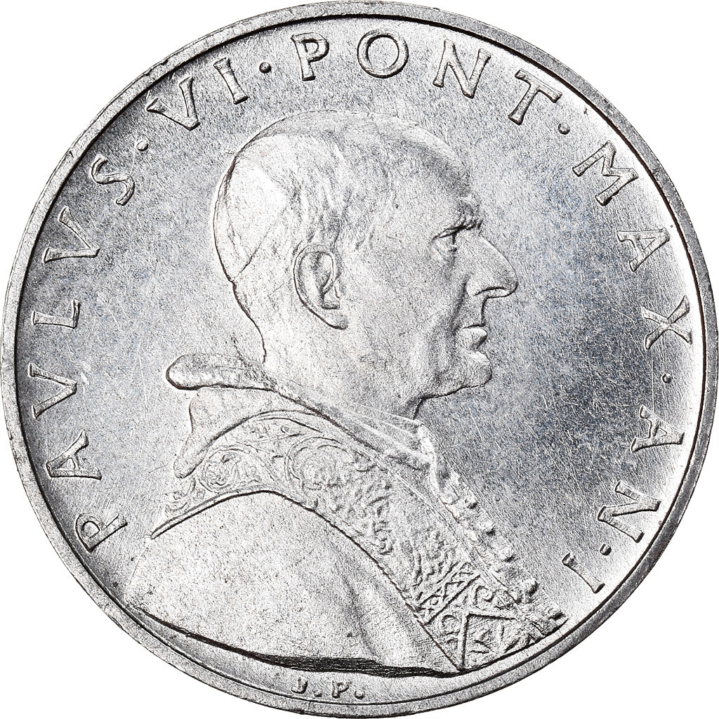 Moeda, CIDADE DO VATICANO, Paul VI, 5 Lire, 1963, AU(55-58), Alumínio, KM:78.1