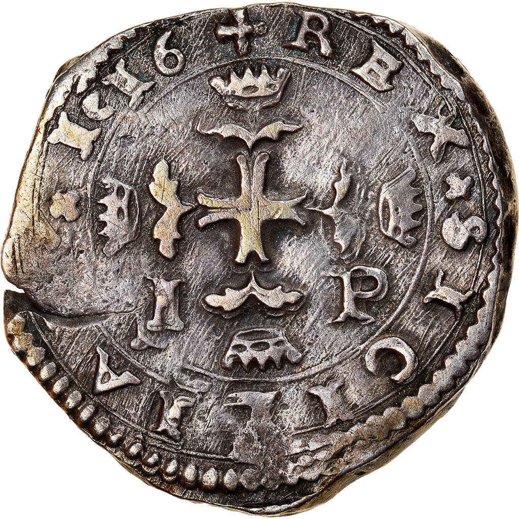 Coin, ITALIAN STATES, SICILY, Filippo III, 3 Tari, 1616, Messina, AU(50-53)