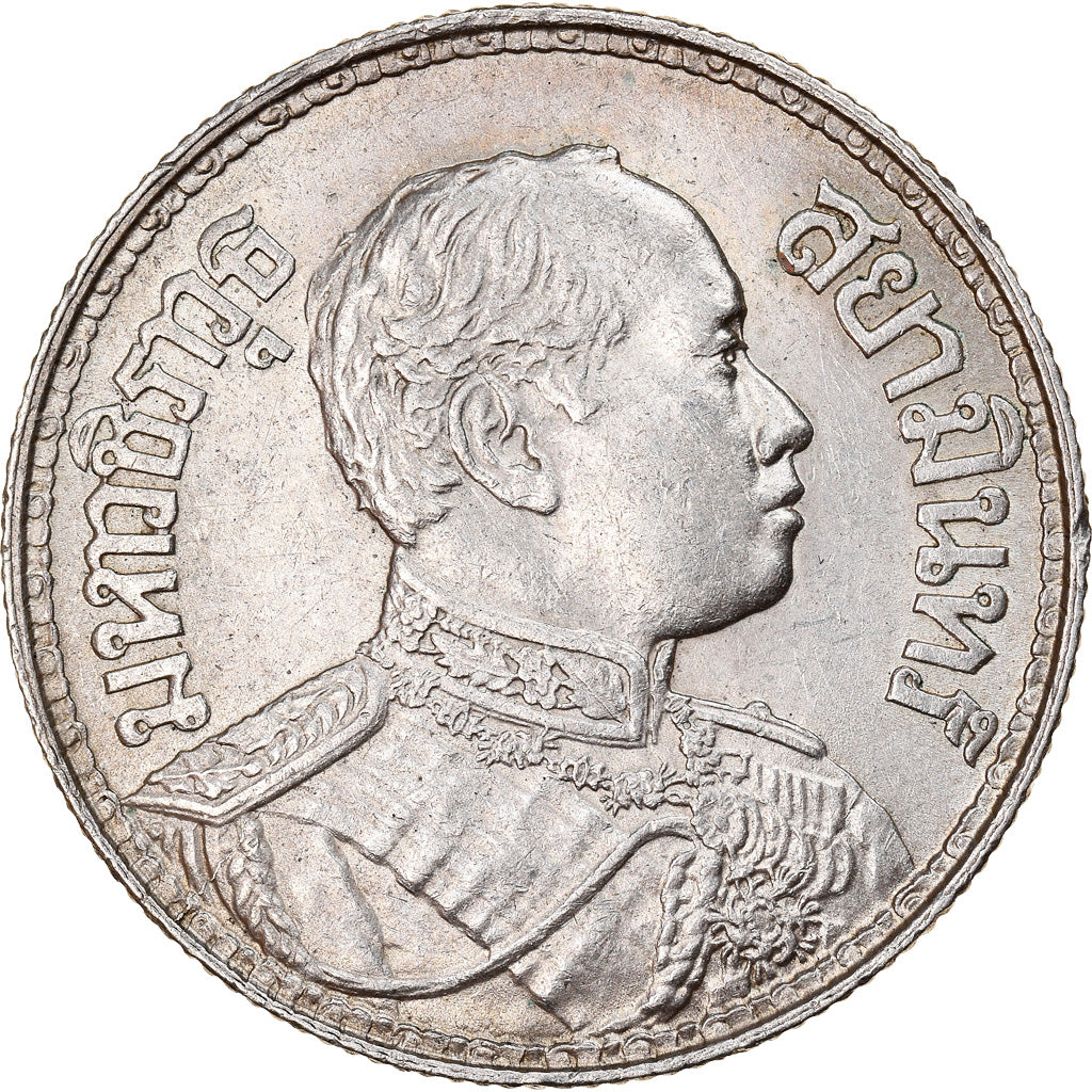 Coin, Thailand, Rama VI, Baht, 1916, AU(55-58), Silver, KM:45