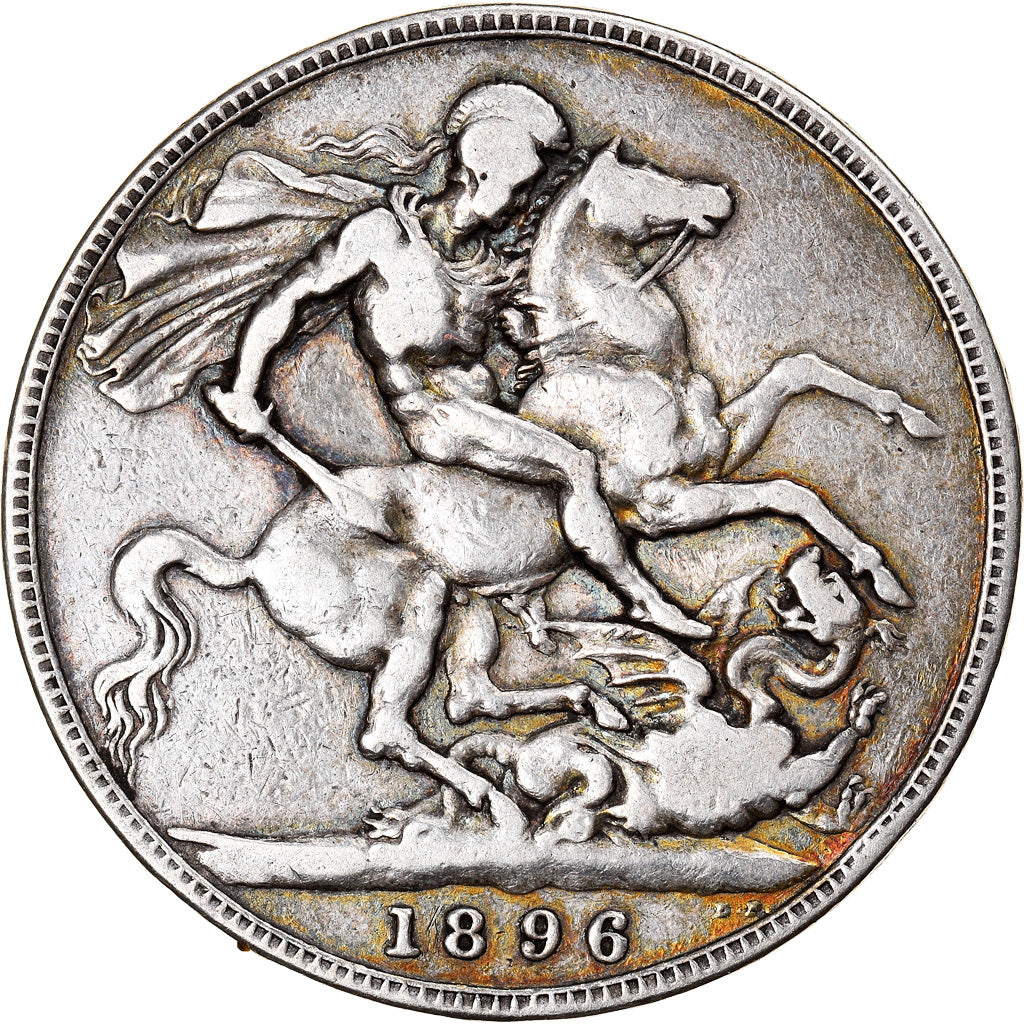 Münze, Großbritannien, Victoria, Crown, 1896, London, SS, Silber, KM:783