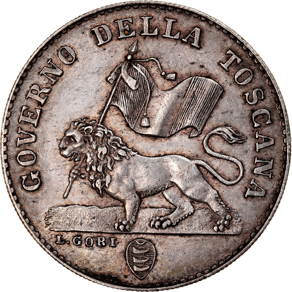 Münze, Italien Staaten, TUSCANY, Provisional Government, Fiorino, 1859