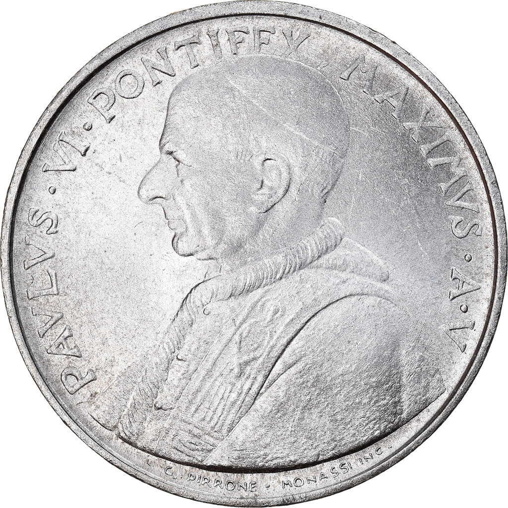 Moneda, CIUDAD DEL VATICANO, Paul VI, 10 Lire, 1967, SC, Aluminio, KM:95