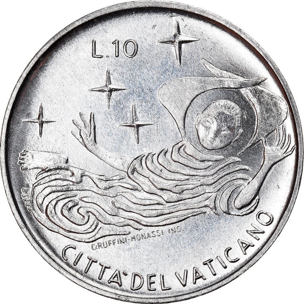 Coin, VATICAN CITY, Paul VI, 10 Lire, 1969, Roma, MS(63), Aluminum, KM:111
