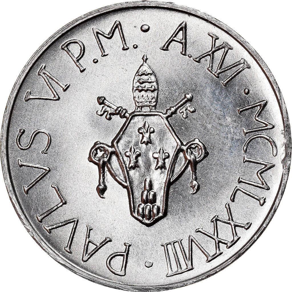 Munten, Vaticaanstad, Paul VI, 10 Lire, 1978, Roma, UNC-, Aluminium, KM:134