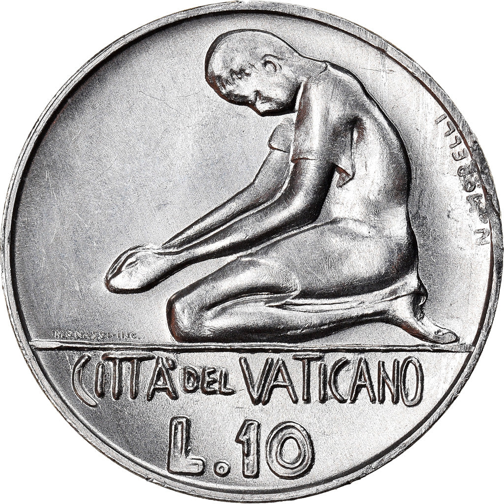 Munten, Vaticaanstad, Paul VI, 10 Lire, 1978, Roma, UNC-, Aluminium, KM:134