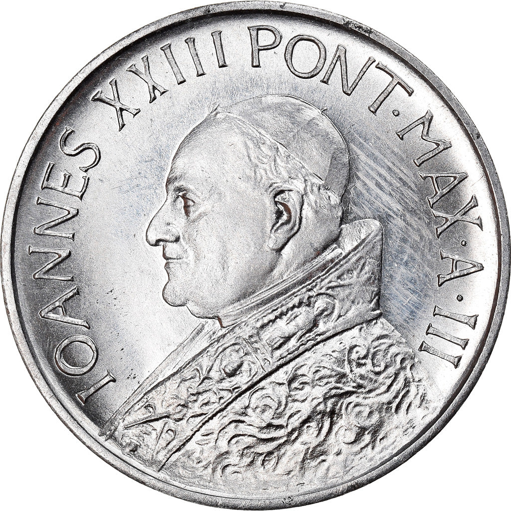 Coin, VATICAN CITY, John XXIII, 10 Lire, 1961, MS(63), Aluminum, KM:61.2