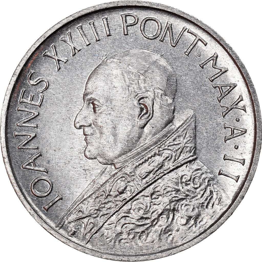 Coin, VATICAN CITY, John XXIII, 10 Lire, 1960, MS(63), Aluminum, KM:61.2