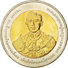 THAILAND, 10 Baht, 2012, KM #510, MS(63), Bi-Metallic, 8.41
