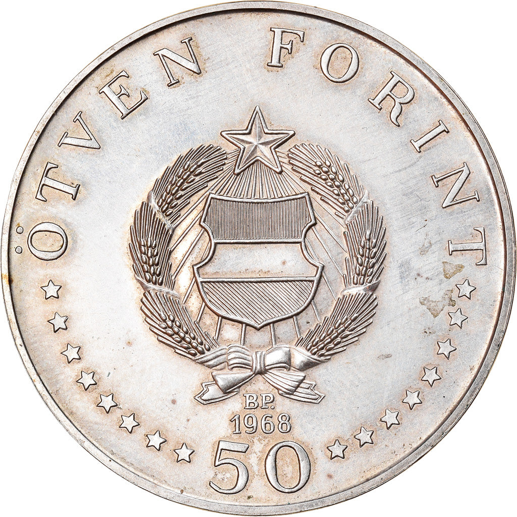 Coin, Hungary, 50 Forint, Otven, 1968, MS(65-70), Silver, KM:582