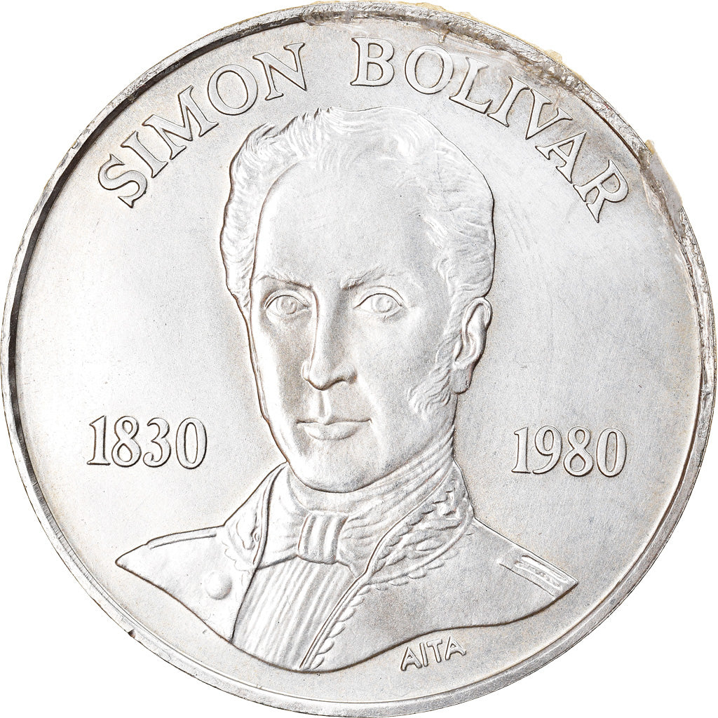 Moneda, Venezuela, 100 Bolivares, 1980, British Royal Mint, EBC+, Plata, KM:56