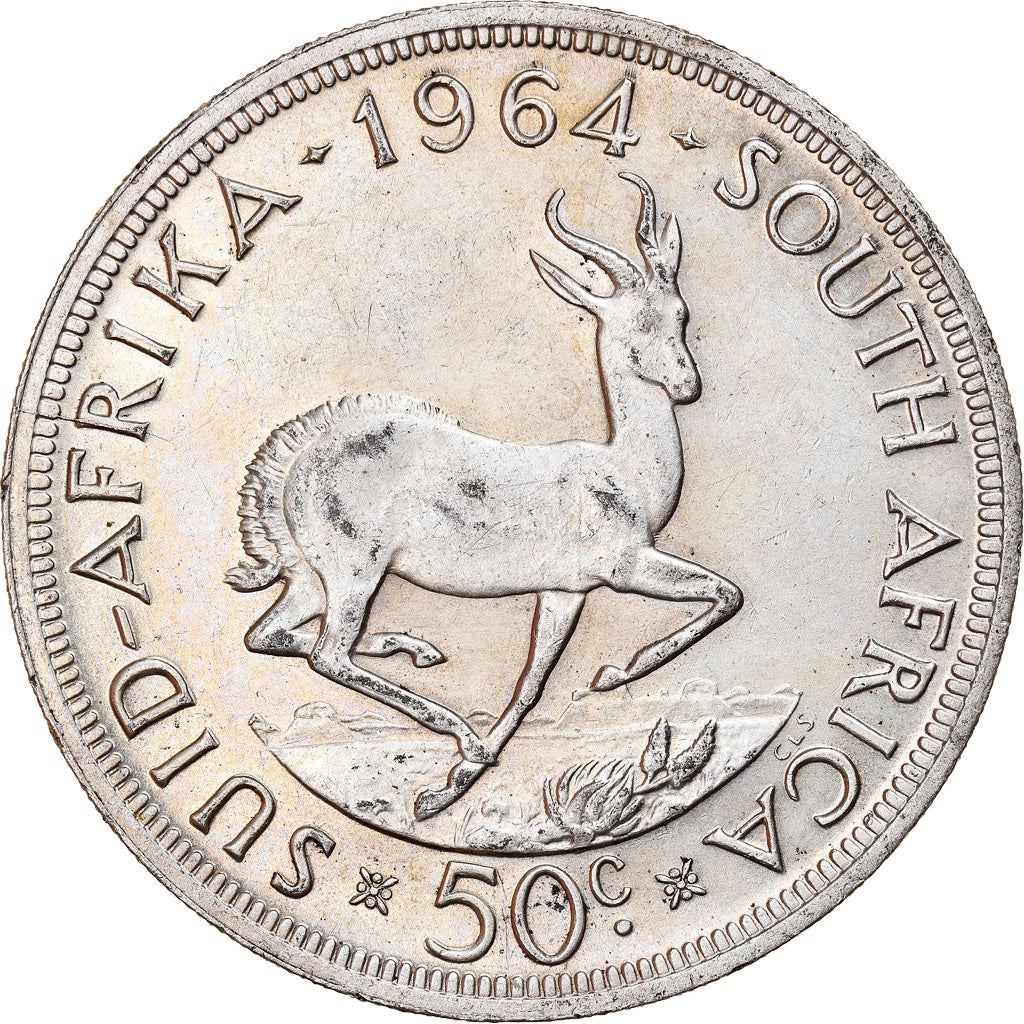 Coin, South Africa, 50 Cents, 1964, AU(55-58), Silver, KM:62