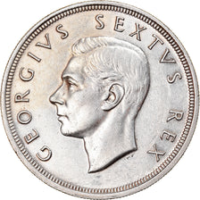 Münze, Südafrika, George VI, 5 Shillings, 1949, VZ+, Silber, KM:40.1