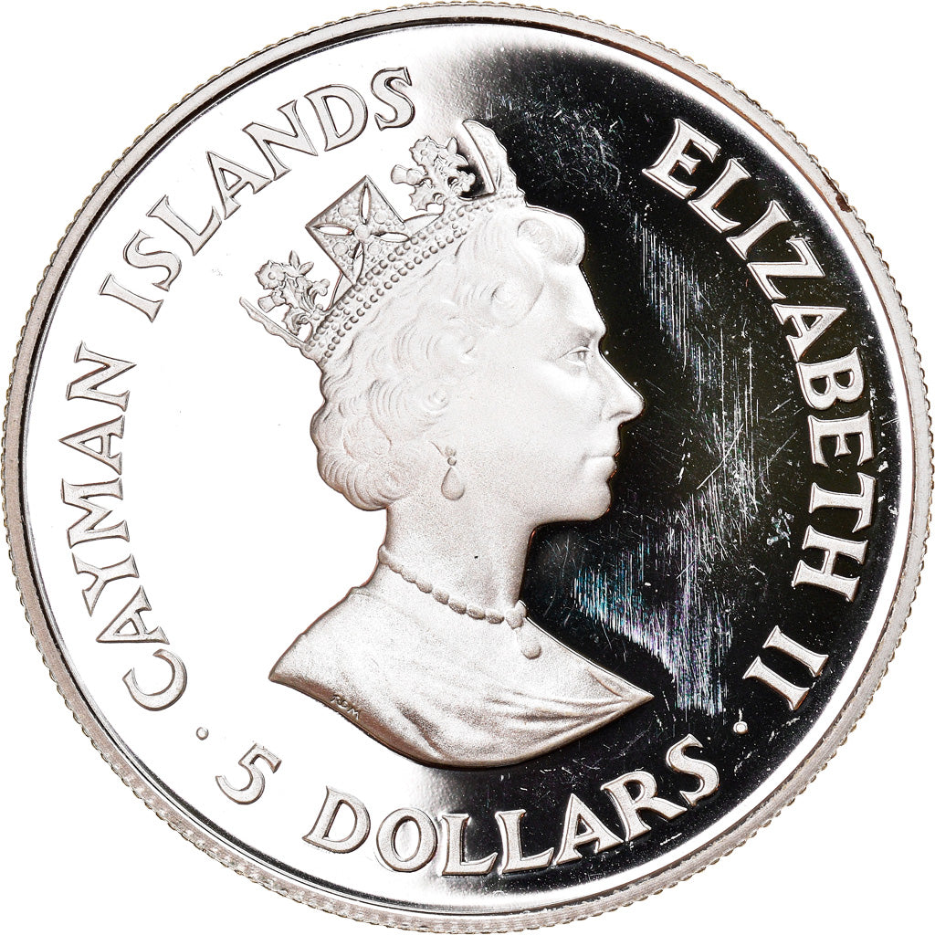 Coin, Cayman Islands, Elizabeth II, 5 Dollars, 1987, British Royal Mint