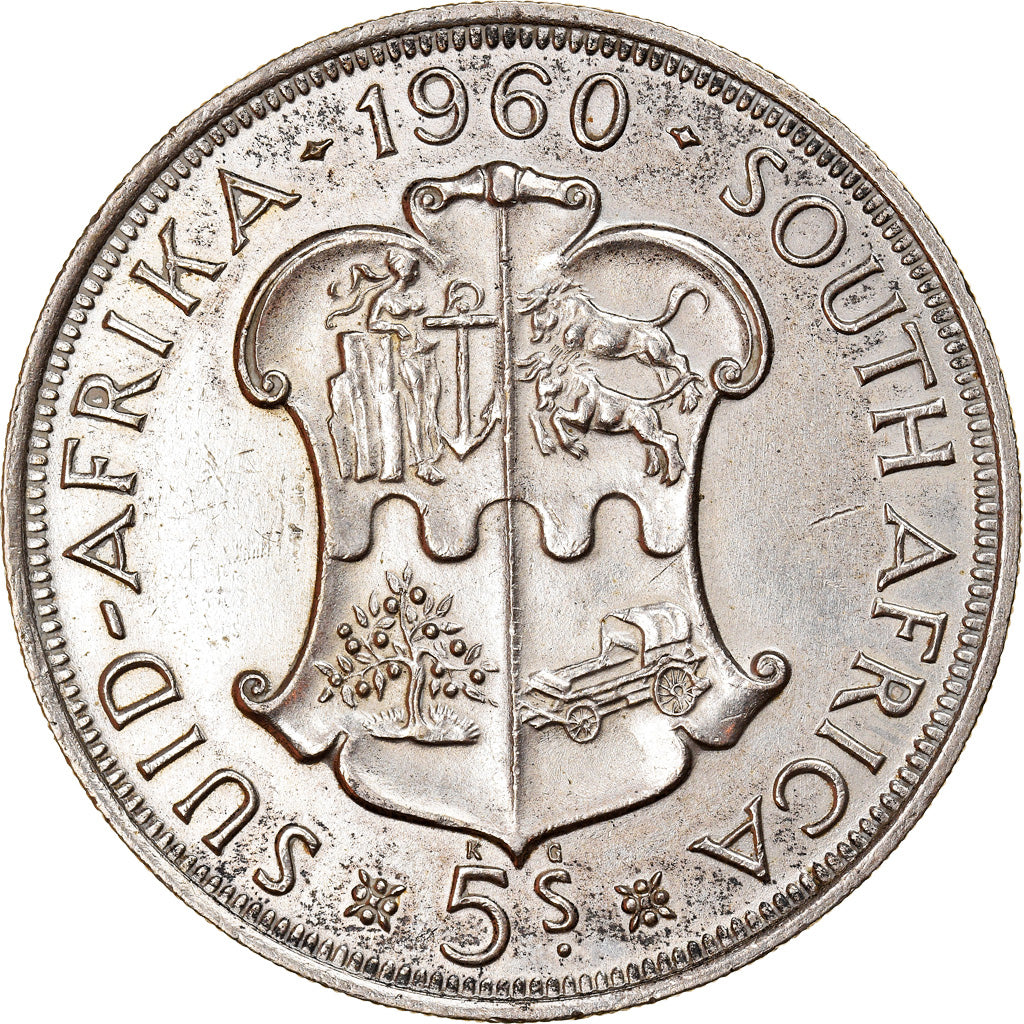 Monnaie, Afrique du Sud, Elizabeth II, 5 Shillings, 1960, SUP+, Argent, KM:55