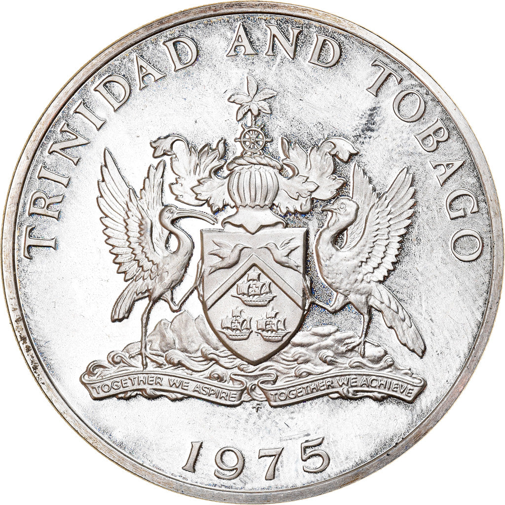 Coin, TRINIDAD & TOBAGO, 10 Dollars, 1975, Franklin Mint, MS(65-70), Silver