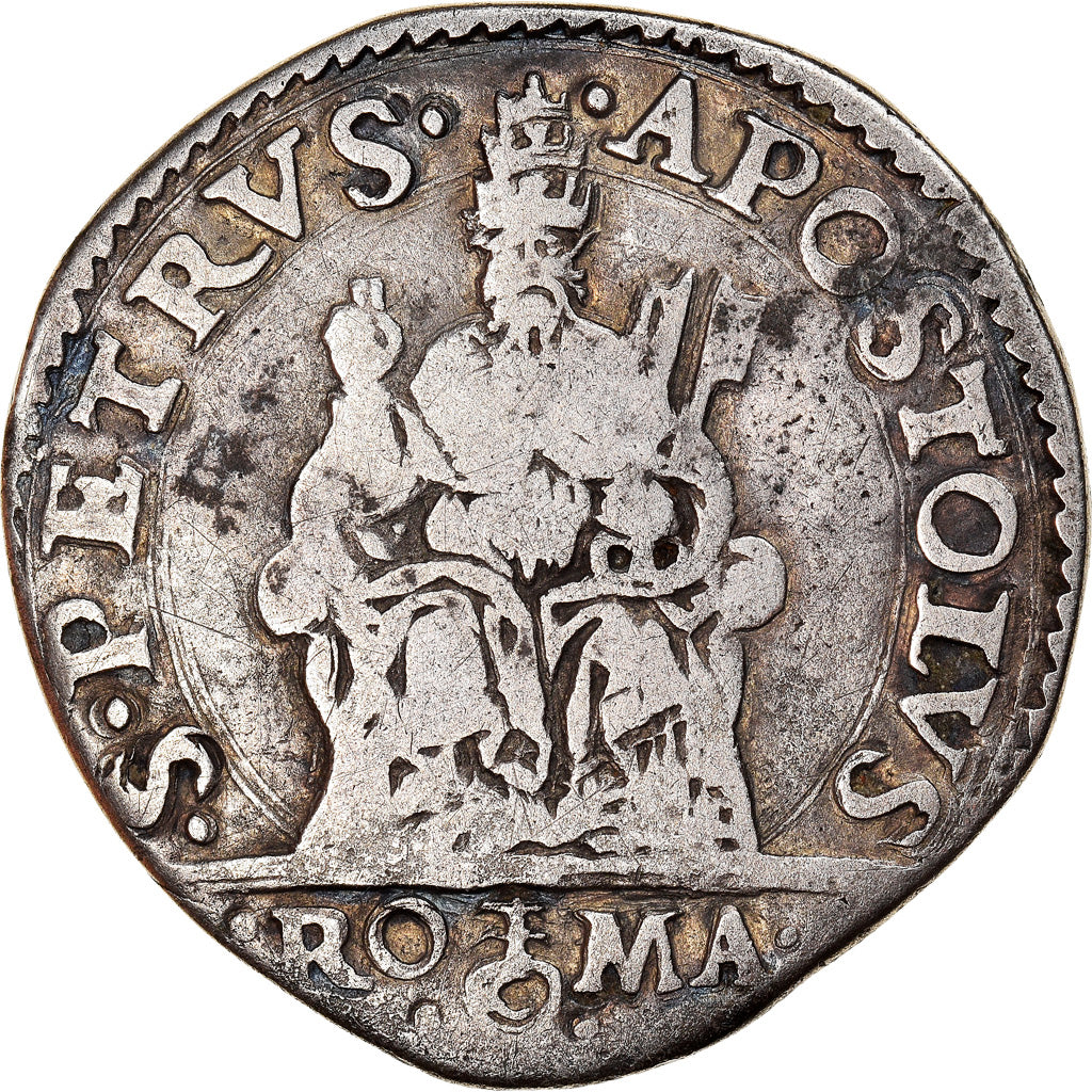 Münze, Vatikan, Testone, 1555-1559, Rome, SS, Silber