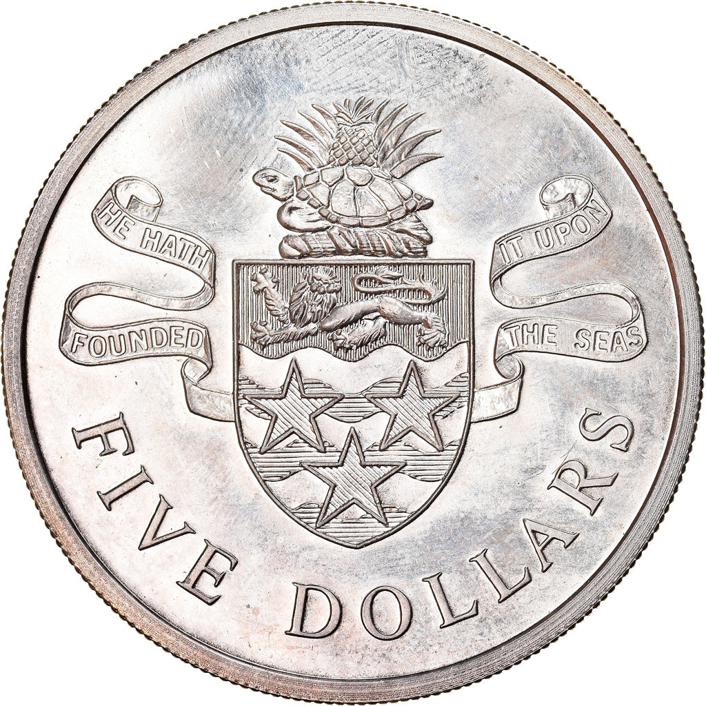 Coin, Cayman Islands, Elizabeth II, 5 Dollars, 1972, British Royal Mint