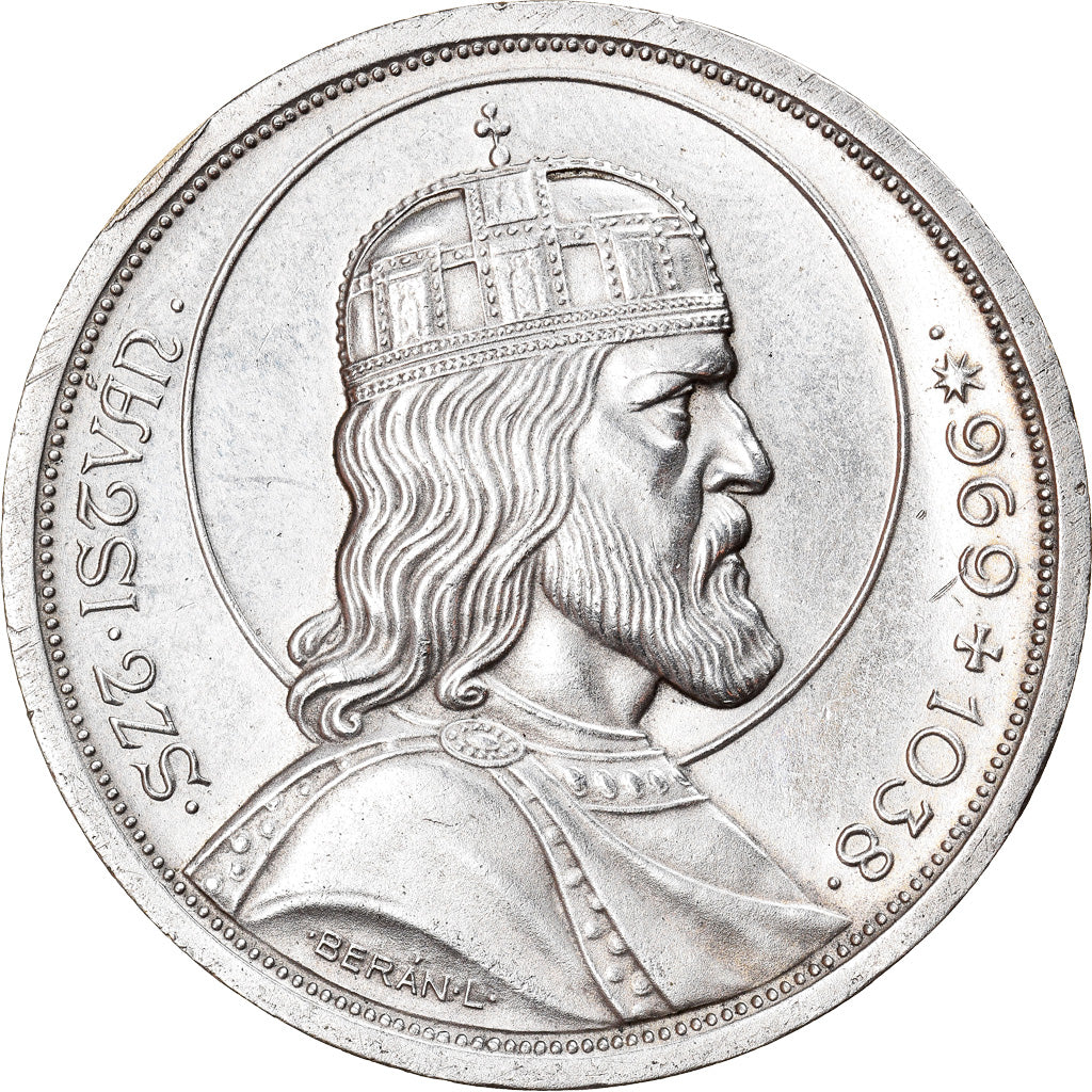Coin, Hungary, 5 Pengö, 1938, AU(55-58), Silver, KM:516