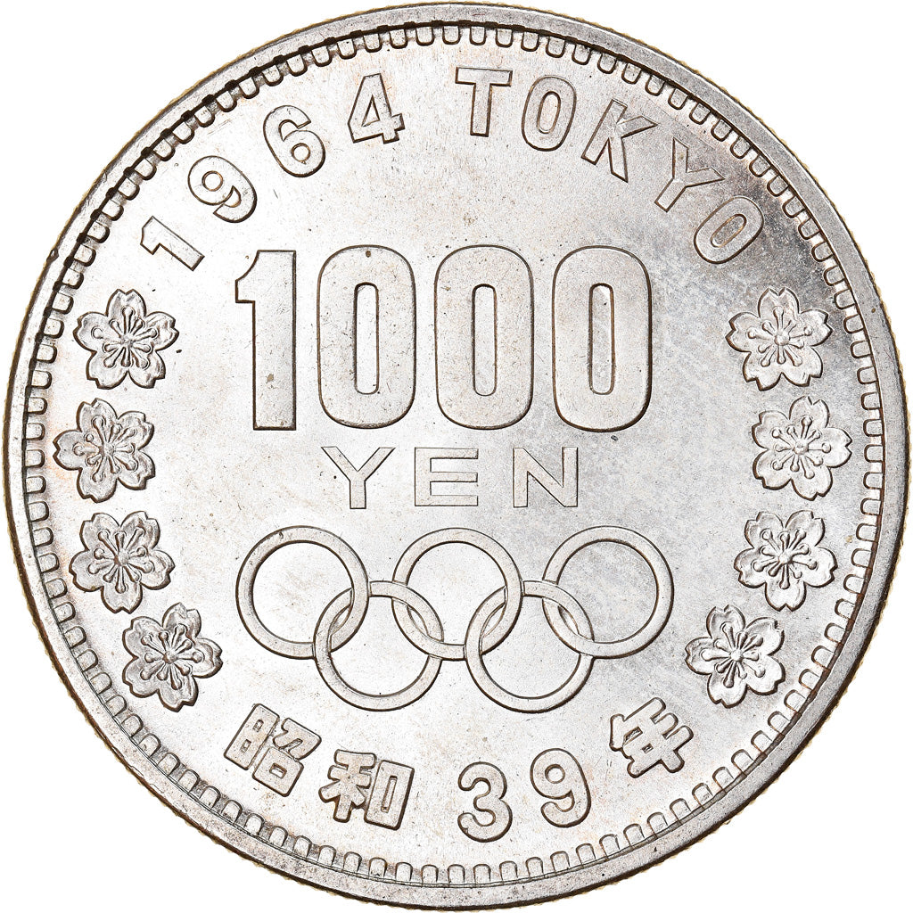 Coin, Japan, Hirohito, 1000 Yen, 1964, Tokyo, MS(60-62), Silver, KM:80