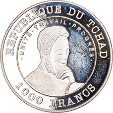 Coin, Chad, 1000 Francs, 2001, Paris, MS(65-70), Silver, KM:21