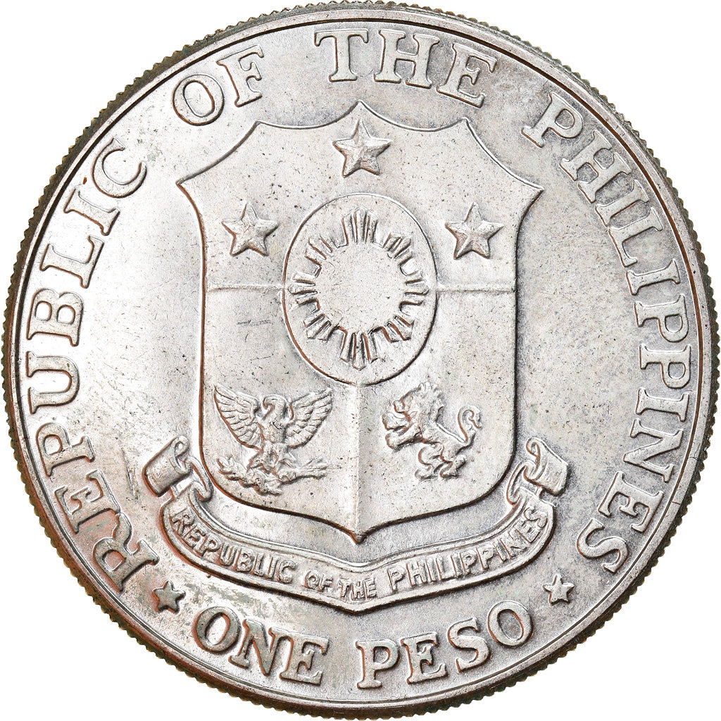 Coin, Philippines, Peso, 1967, MS(60-62), Silver, KM:195