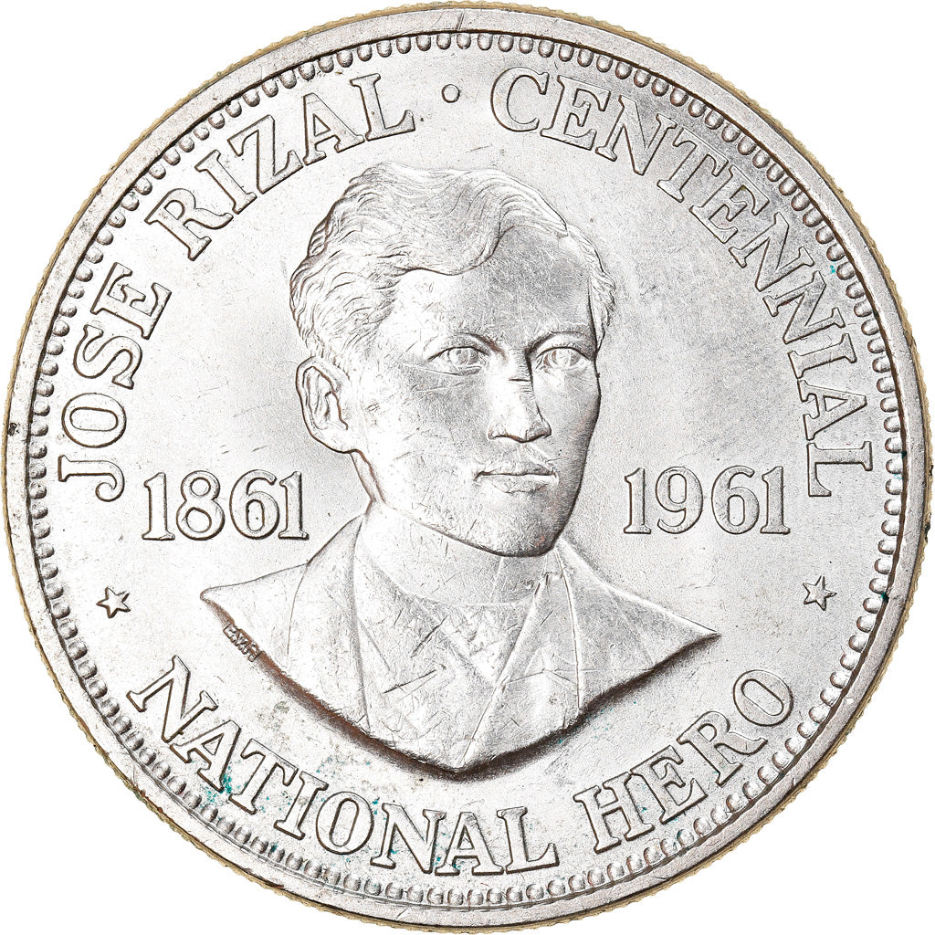 Coin, Philippines, Peso, 1961, MS(60-62), Silver, KM:192