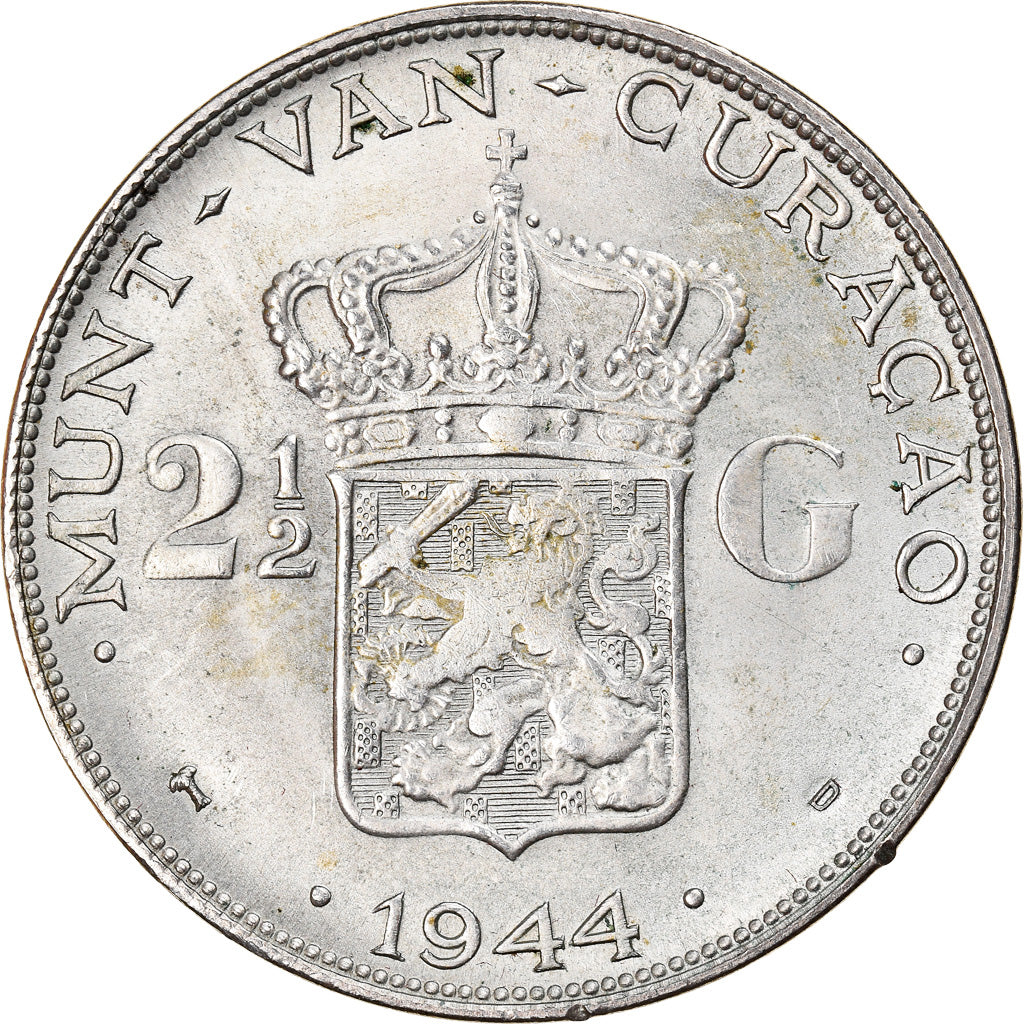 Curaçao, 2-1/2 Gulden, 1944, Denver, USA, SPL-, Argento, KM:46