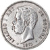 Munten, Spanje, Amadeao I, 5 Pesetas, 1871, Madrid, Countermark, FR+, Zilver