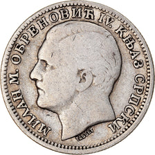 Munten, Servië, Milan I, Dinar, 1879, FR+, Zilver, KM:10