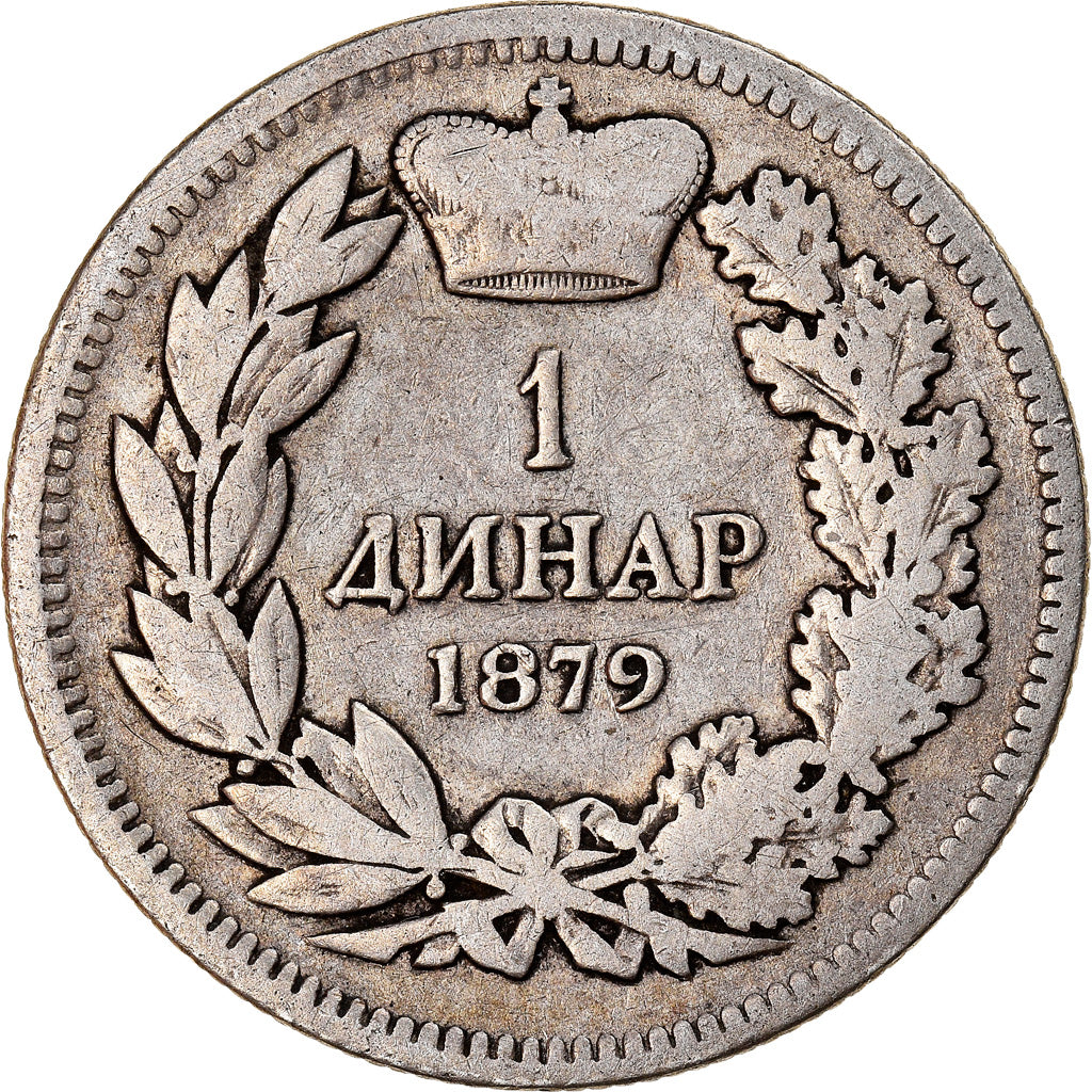 Coin, Serbia, Milan I, Dinar, 1879, VF(30-35), Silver, KM:10