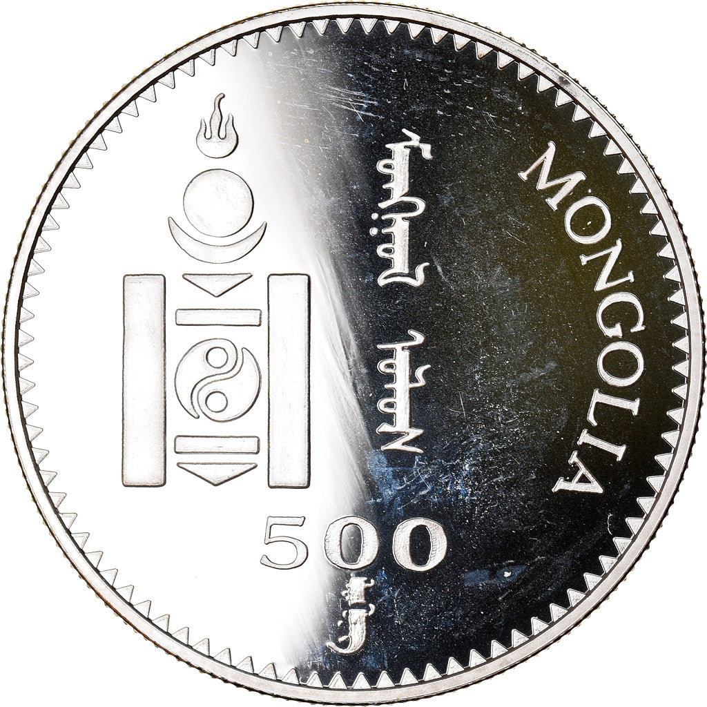 Coin, Mongolia, 500 Tugrik, 1998, MS(65-70), Silver, KM:156