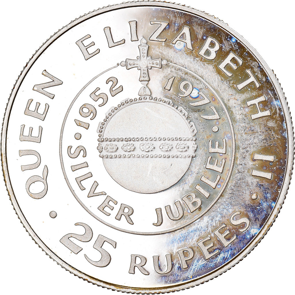 Coin, Seychelles, 25 Rupees, 1977, British Royal Mint, Proof, MS(65-70), Silver