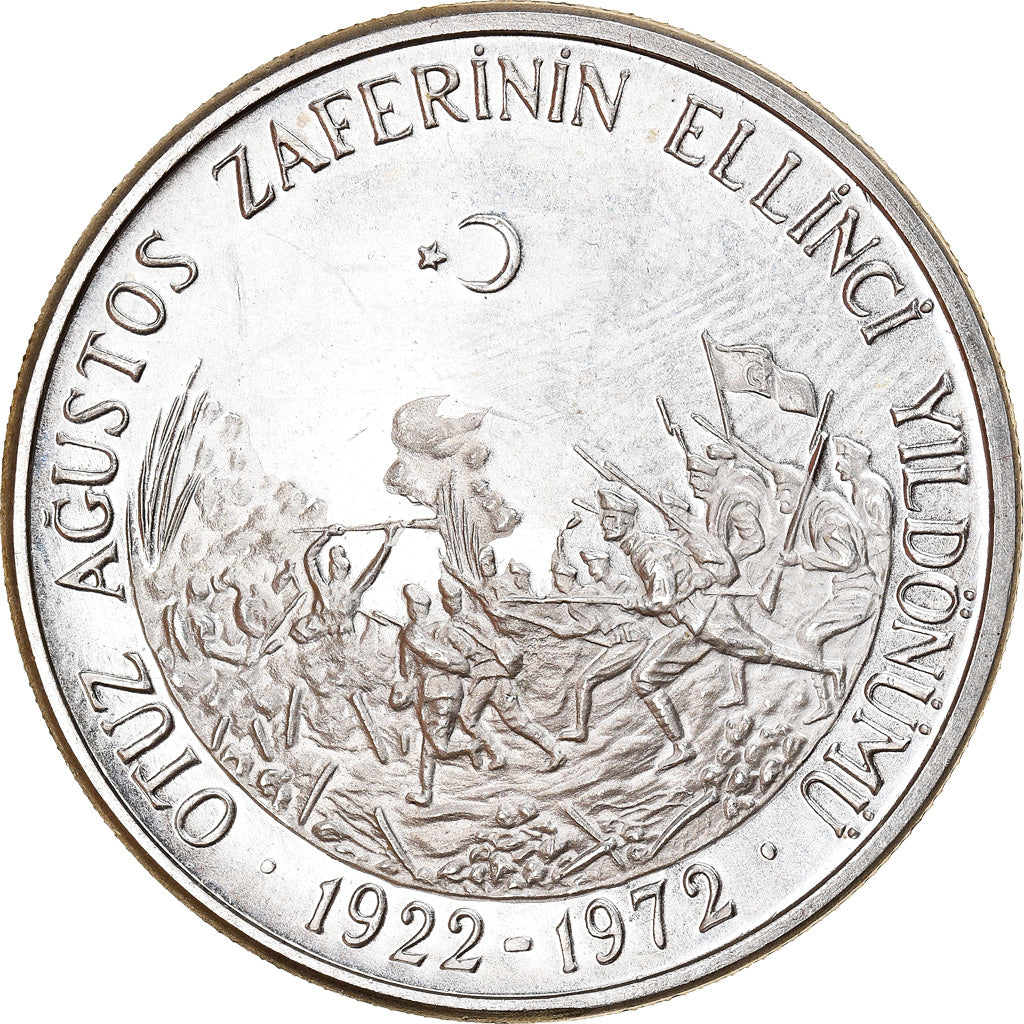 Munten, Turkije, 50 Lira, 1972, Proof, PR+, Zilver, KM:901