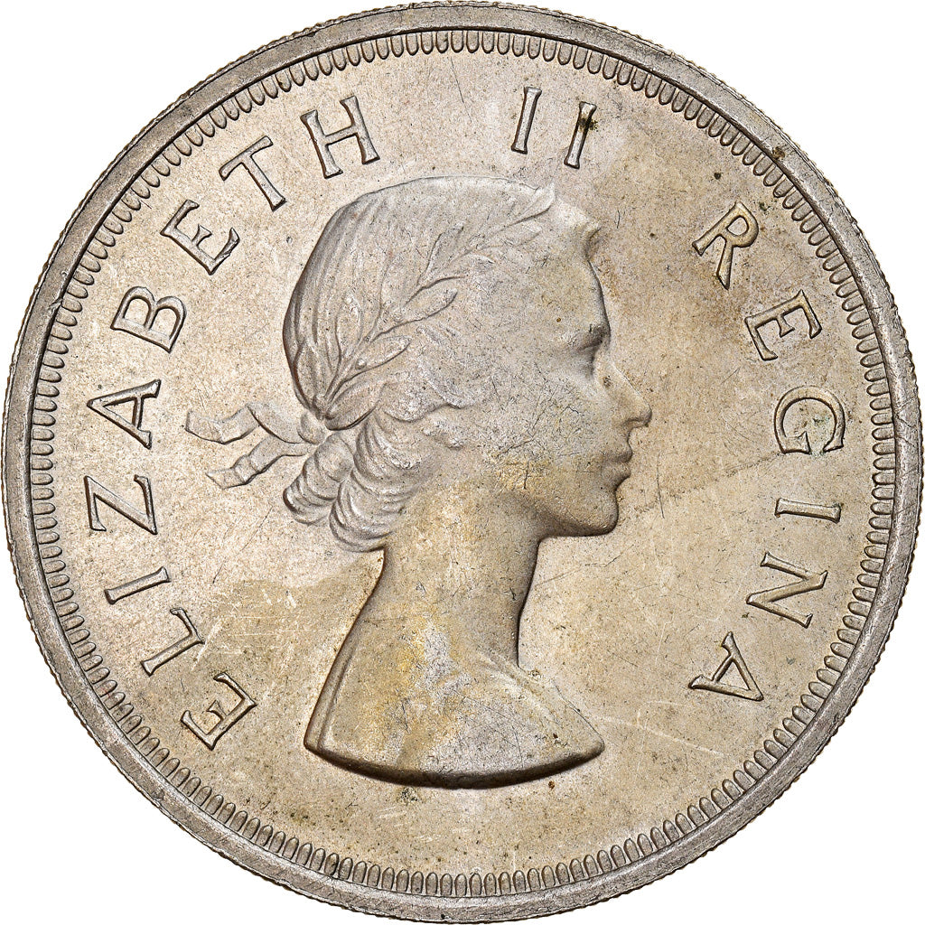 Coin, South Africa, Elizabeth II, 5 Shillings, 1958, MS(63), Silver, KM:52