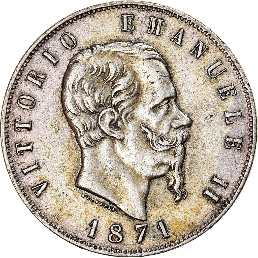 Monnaie, Italie, Vittorio Emanuele II, 5 Lire, 1871, Rome, TTB, Argent, KM:8.4