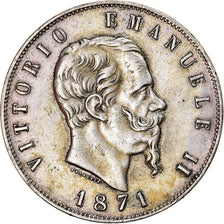Monnaie, Italie, Vittorio Emanuele II, 5 Lire, 1871, Rome, TTB, Argent, KM:8.4