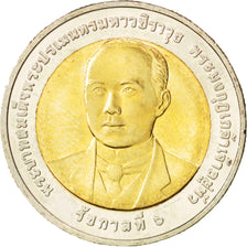 Thailand, 10 Baht, 2012, KM #New, MS(63), Bimetallic, 8.52