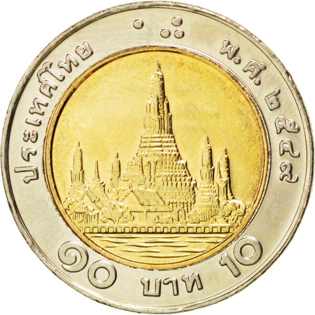 THAILAND, 10 Baht, 2006, KM #227, MS(63), Bi-Metallic, 26, 8.52